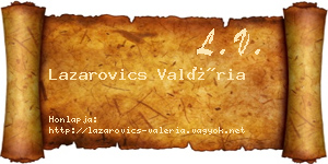 Lazarovics Valéria névjegykártya